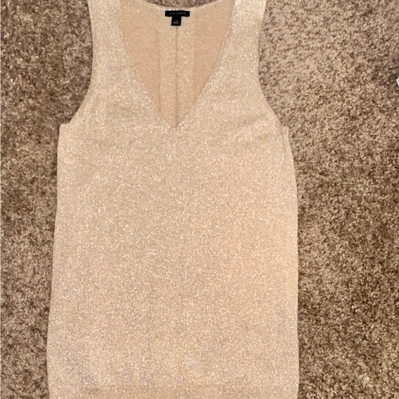 Ann Taylor Sparkling Beige Sleeveless Sweater - Picture 2 of 4